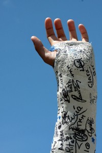 broken arm in plaster