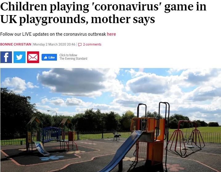 Evening Standard coronavirus playground game screengrab
